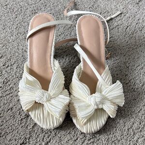 Classic Cream Bow Slingback Sandals